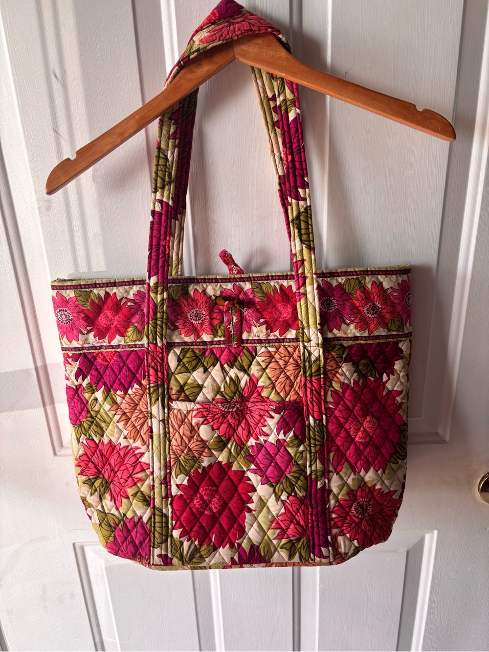 Vera Bradley Raspberry Floral Quilted Tote